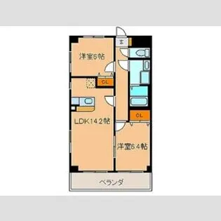 フレイア河原【3階】の間取り