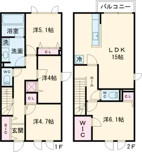 オルキデ蘆花公園七番館【1階】の間取り