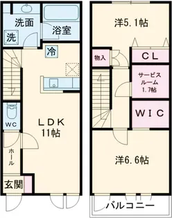 オルキデ蘆花公園六番館【1階】の間取り