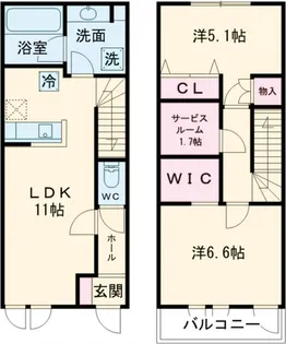 オルキデ蘆花公園六番館【1階】の間取り