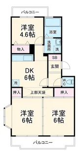 ビューハイツ【3階】の間取り