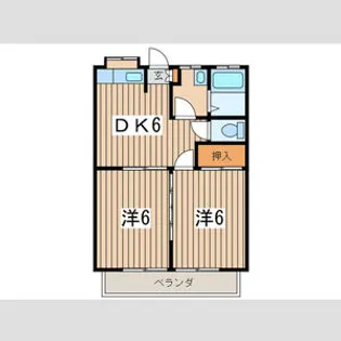 笠間ハイツ第2【2階】の間取り