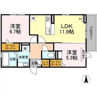 Deux Etoile Nine【3階】の間取り