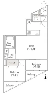 ルミークアン用賀【1階】の間取り