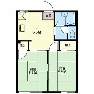 サニータウン七舗B【1階】の間取り