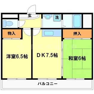 スカイハイツ緑地【3階】の間取り