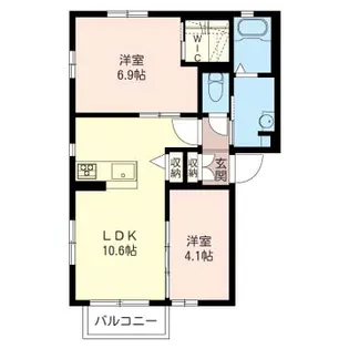 ベルヒルA【1階】の間取り