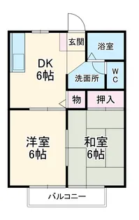 サンスイート門野【102号室】の間取り