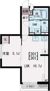 イクシオ南篠崎【3階】の間取り