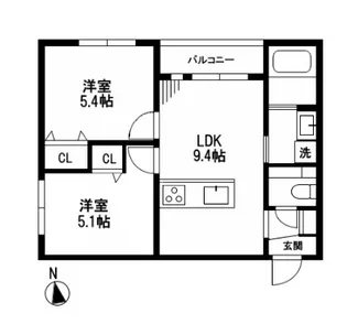 ミア流山【2階】の間取り