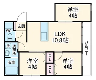 ミア流山【3階】の間取り