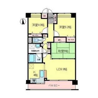 リリーウェル【3階】の間取り