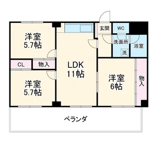 サリテールモリ【7A号室】の間取り