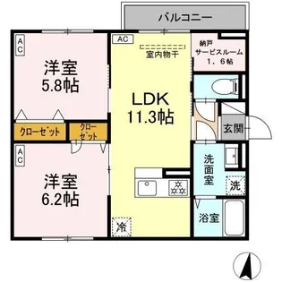 セレスティア向山【301号室】の間取り