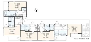 アザーレ・キュリオス三田B【2階】の間取り