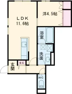 スカイハイツ【1階】の間取り