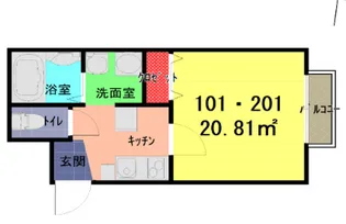 グランピア一ノ割【2階】の間取り