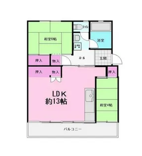 花見川団地6街区15棟【104号室】の間取り