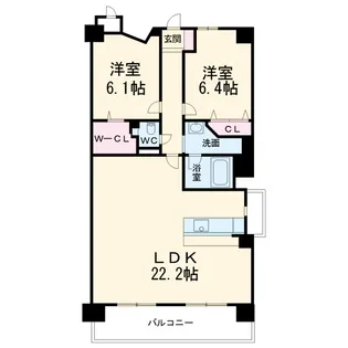 プロシード新瑞橋【6階】の間取り