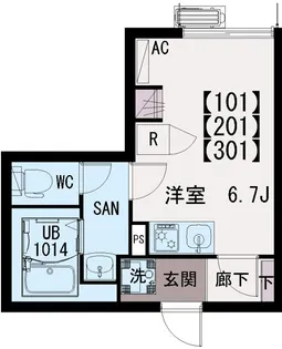 イクシオ上一色【2階】の間取り