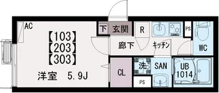 イクシオ上一色【2階】の間取り