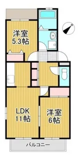 ベルメゾン那珂【1階】の間取り
