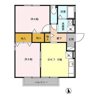 プルメリア AB【2階】の間取り
