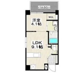 ウィル久茂地【401号室】の間取り