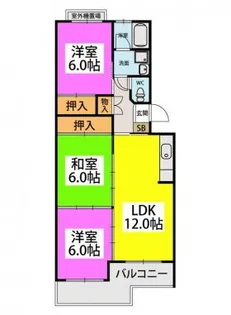 出島コーポⅡ【102号室】の間取り