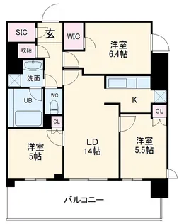 ドゥーエ大宮【10階】の間取り