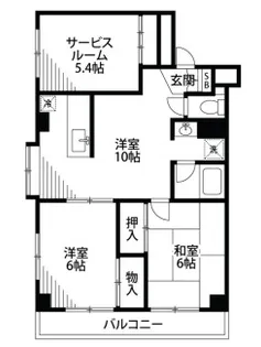 レナジア保木間【203号室】の間取り