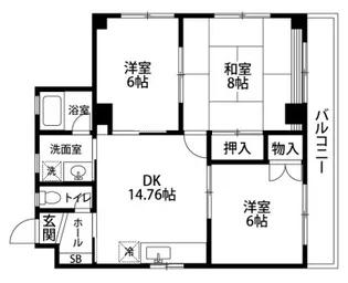 レナジア保木間【205号室】の間取り