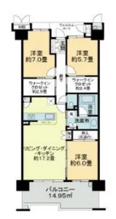 ルネ・エアズヒルⅣ番館【6階】の間取り