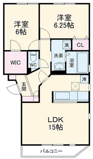 ルシェンテD棟【0202号室】の間取り