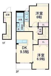 グランドソレイユ【201号室】の間取り