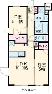 LUMINOUSつつじヶ丘【5階】の間取り