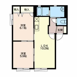 クールアムールB【1階】の間取り