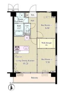 バンデューセン上北沢【2階】の間取り