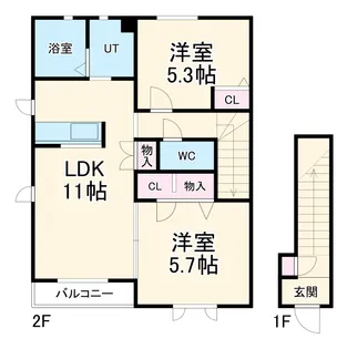 サニースポットA【2階】の間取り