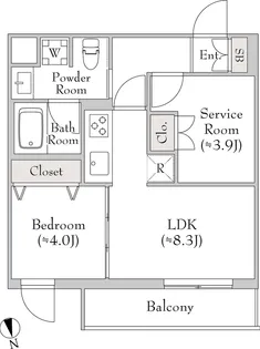 テラブリック南大井【3階】の間取り