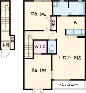 ヴィルヌーブA【2階】の間取り