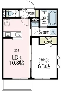 ヴァローレⅤ【201号室】の間取り