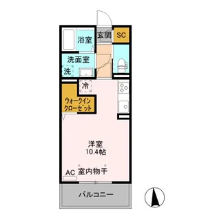 カスタリア A【207号室】の間取り