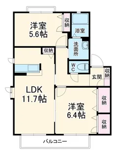 オークヴィラ A【102号室】の間取り