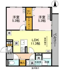 エリシアガーデン【1階】の間取り