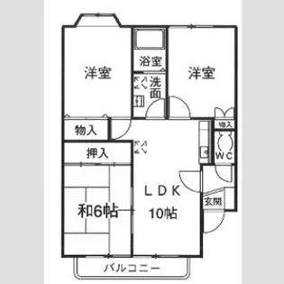 タウンサンロイヤル【A203号室】の間取り
