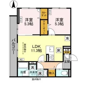 エリシアガーデン【1階】の間取り