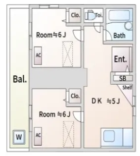 フラットイン蓮根【2階】の間取り