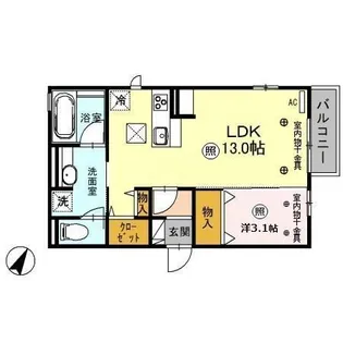 カーサ柿の木【1階】の間取り