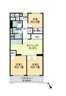 ヴェルドミール大和田【102号室】の間取り